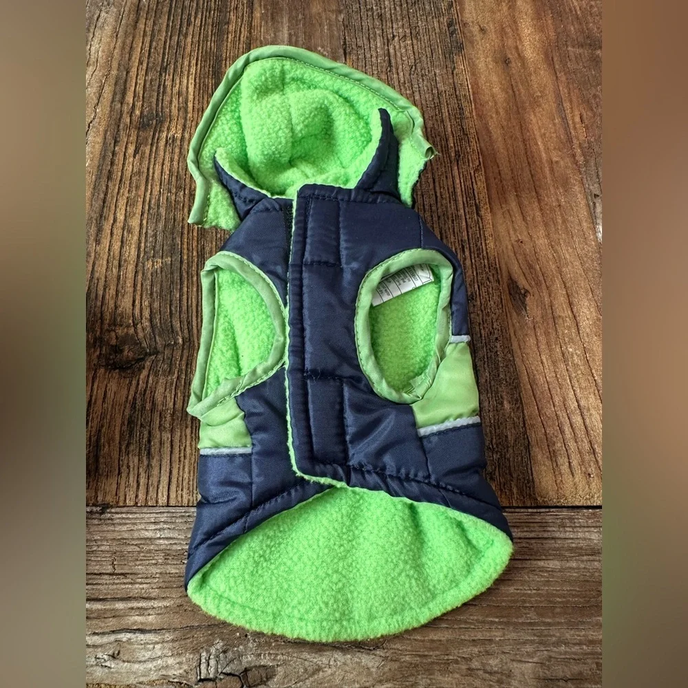 Cozy Green and Navy Dog Vest